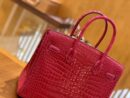 爱马仕 Birkin 30 极致粉 金扣 湾鳄 一级皮 全手工缝制