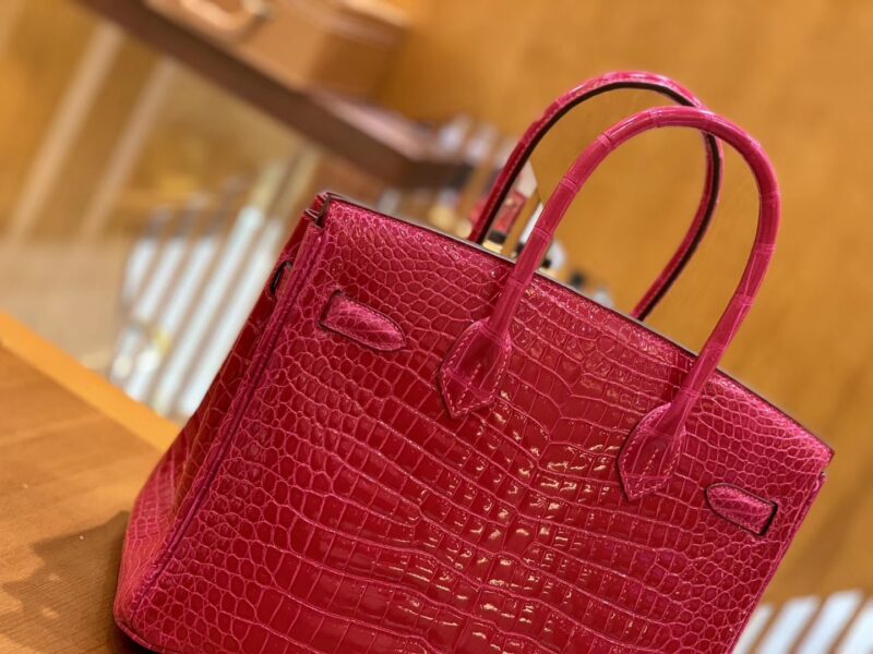 爱马仕 Birkin 30 极致粉 金扣 湾鳄 一级皮 全手工缝制 - Image 4