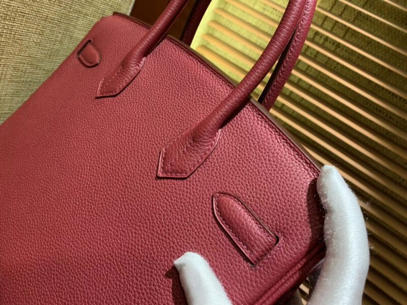 爱马仕 Birkin 30cm ( 铂金包) Togo小牛皮 石榴红 原版蜜蜡线 全手工缝制 - Image 4