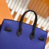 爱马仕 Birkin 20cm 限量版小房子 宝蓝色 Epsom拼鳄鱼皮 顶级全手缝工序