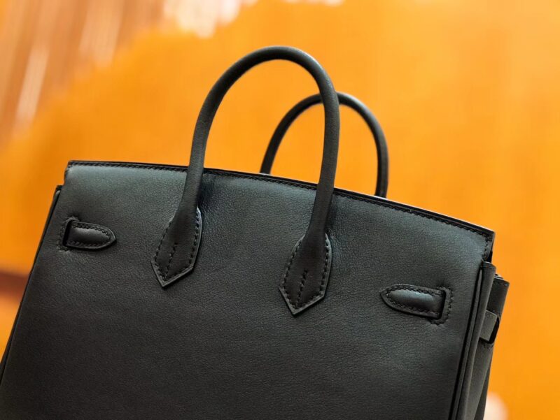 爱马仕 Birkin 25cm swift 牛皮 经典黑 金扣 全手工缝制 - Image 5