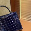 爱马仕 MiniKelly 迷你凯莉 午夜蓝 一级尼罗鳄鱼皮 全手工缝制 2代 19cm