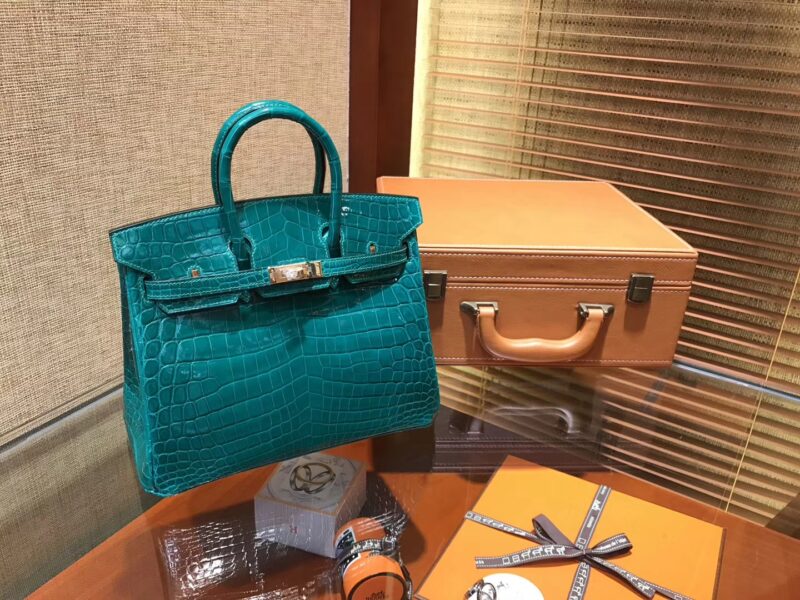 爱马仕 Birkin铂金包 翡翠绿 一级皮 尼罗鳄鱼 进口原料 顶级手缝工艺 25cm - Image 7
