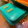 爱马仕 Constance空姐包 湖水绿 一级尼罗雾面 鳄鱼皮 顶级手工 金扣 18cm
