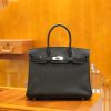 c359011bc3cbe81.jpg 爱马仕 Birkin 30cm 经典黑 Togo小牛皮 银扣 原版蜜蜡线 顶级手工缝制