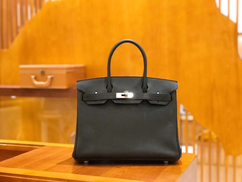 爱马仕 Birkin 30cm 经典黑 Togo小牛皮 银扣 原版蜜蜡线 顶级手工缝制