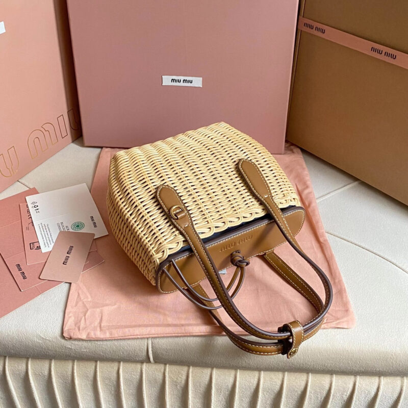 miumiu缪缪*5BA222柳条皮革手提袋免检吧 - Image 6