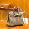 爱马仕 Birkin 25cm 斑鸠灰 一级尼罗鳄 金扣 原版蜜蜡线 顶级手缝
