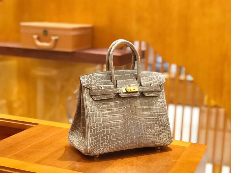 爱马仕 Birkin 25cm 斑鸠灰 一级尼罗鳄 金扣 原版蜜蜡线 顶级手缝