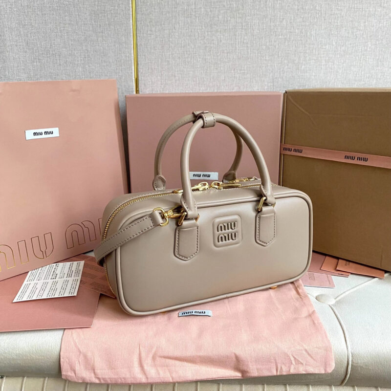 miumiu缪缪*5BB148保龄球包袋灰褐色免检版 - Image 4