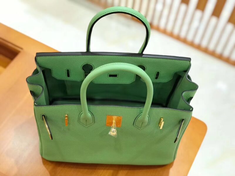 爱马仕 Birkin 30cm 牛油果绿 Togo小牛皮 金扣 原版蜜蜡线 顶级手工缝制 - Image 4