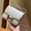 爱马仕 Constance空姐包 掌纹 奶昔白 顶级全手工缝制 金扣 18cm