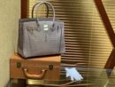 爱马仕 Birkin 30cm 巴黎灰 组合 一级湾鳄 鳄鱼皮 臻品级别