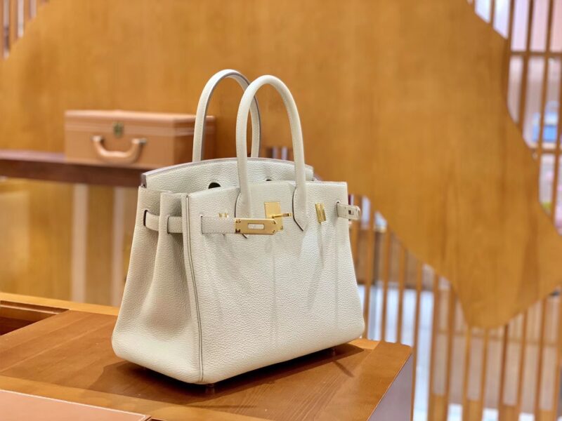 爱马仕 Birkin 30cm 奶昔白 银扣 德国进口togo 牛皮 全手工缝制 - Image 6