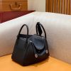 爱马仕 Lindy 琳迪包 经典黑 Togo牛皮 进口 原料 蜡线手缝 银扣 30cm