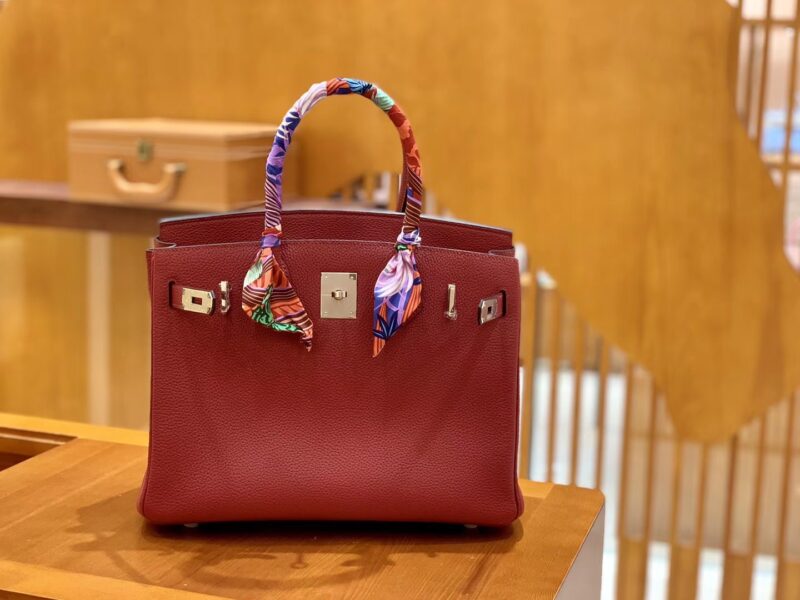 爱马仕 Birkin 30cm 石榴红 银扣 德国进口togo 牛皮 全手工缝制