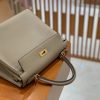 爱马仕 Kelly 25cm Togo 斑鸠灰 金扣 全手工缝制 鳄鱼皮高订版本