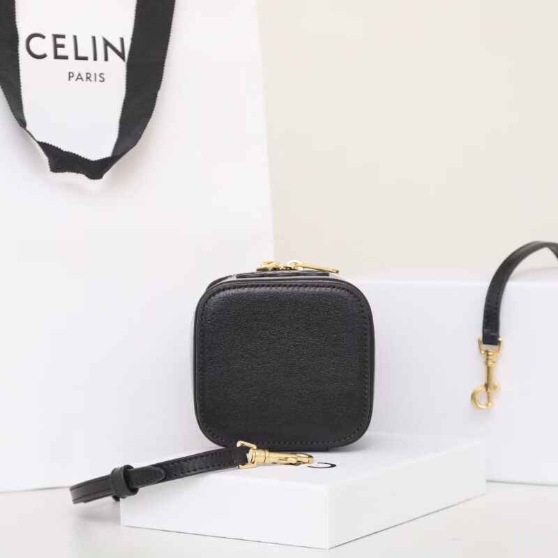 Celine*Triomphe系列手提袋10J763黑色免检版 - Image 4