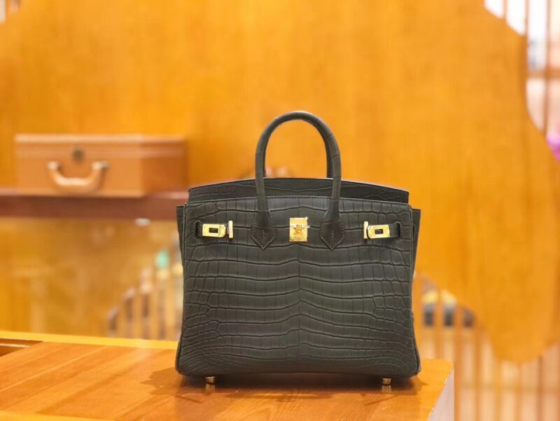 爱马仕 Birkin 25cm 石墨灰 一级尼罗鳄鱼皮 金扣 原版蜜蜡线 顶级手缝