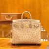 爱马仕 Birkin 25cm 鸵鸟皮 奶粉色 全手工缝制 现货