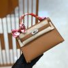 爱马仕 Mini Kelly 二代 19cm 进口掌纹牛皮 37金棕色 银扣 全手工缝制 高订鳄鱼工序