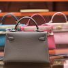 爱马仕 Birkin铂金包 mini kelly 大象灰 进口掌纹小牛皮 金扣 顶级手工缝制 19cm