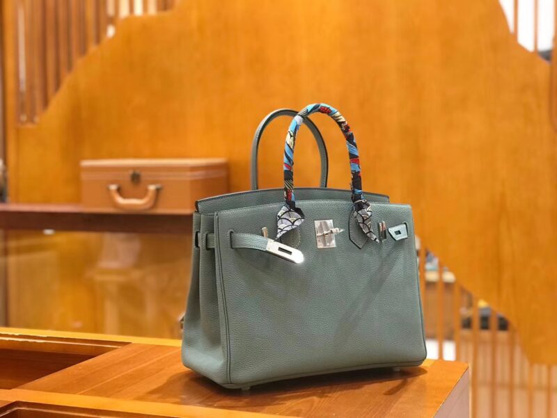 爱马仕 Birkin 30cm 天青色 进口togo小牛皮 蜡线 全手工缝制 - Image 2