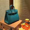 爱马仕 Birkin 25cm ( 铂金包) 掌纹牛皮 孔雀绿 原版蜜蜡线 全手工缝制