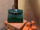 爱马仕 Birkin铂金包 祖母绿一级皮 尼罗鳄鱼 进口原料 顶级手缝工艺 25cm