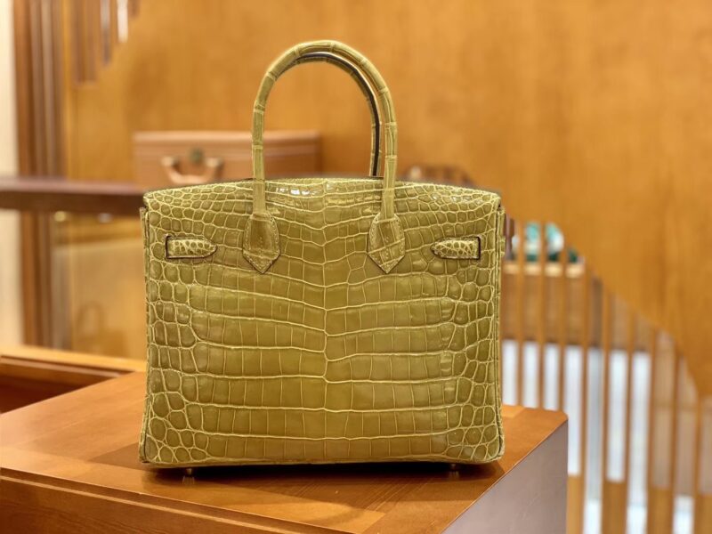 爱马仕 Birkin 30cm 芥末绿 金扣 一级皮 尼罗鳄鱼皮 臻品级别 - Image 2