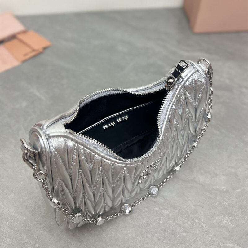 miumiu缪缪*5BH211单肩包银色水晶链免检版 - Image 6