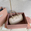miumiu缪缪*5BB148保龄球包袋灰褐色免检版