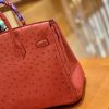 爱马仕 Birkin 30 鸵鸟皮 中国红 金扣 全手工缝制