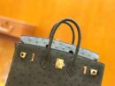 爱马仕 Birkin 25cm 松柏绿 南非KK鸵鸟皮 金扣 原版蜜蜡线 顶级手缝 现货