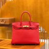 ccc5dc285f33dc5.jpg 爱马仕 Birkin 30cm 大红色 Togo小牛皮 金扣 原版蜜蜡线 顶级手工缝制