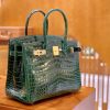 爱马仕 Birkin 铂金包 孔雀绿 一级皮 尼罗鳄鱼皮 臻品级别 金扣 30cm