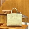 爱马仕 Birkin 30cm 羊毛白 奶昔白 金扣 南非KK级鸵鸟皮 全手工缝制