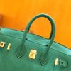 爱马仕 Birkin 25cm 丝绒绿 Togo小牛皮 金扣 原版蜜蜡线 顶级手工缝制