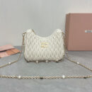 miumiu缪缪*5BH211单肩包白色水晶链免检版