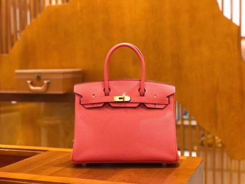 爱马仕 Birkin 30cm 唇膏粉 Togo小牛皮 金扣 原版蜜蜡线 顶级手工缝制