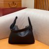 爱马仕 Lindy 琳迪包 经典黑 Togo牛皮 进口 原料 蜡线手缝 银扣 30cm
