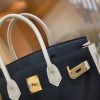 爱马仕 Birkin 30cm 黑色拼奶昔白 金扣 Epsom掌纹牛皮 全手工缝制
