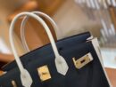 爱马仕 Birkin 30cm 黑色拼奶昔白 金扣 Epsom掌纹牛皮 全手工缝制