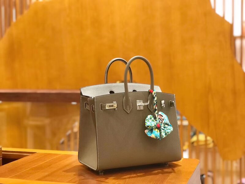 爱马仕 Birkin 25cm 大象灰 Epsom 掌纹小牛皮 银扣 原版蜜蜡线 顶级手缝 - Image 2