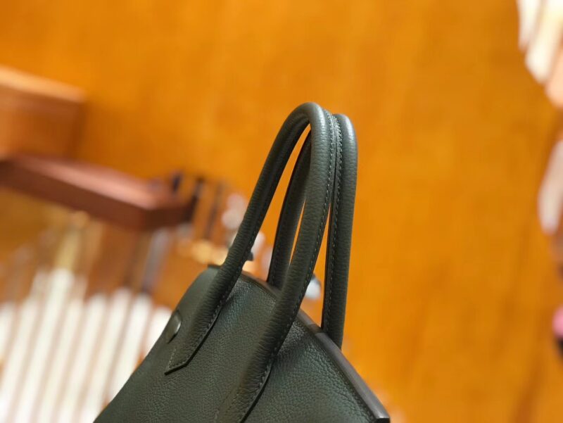 爱马仕 Birkin 30cm 松柏绿 Togo小牛皮 银扣 原版蜜蜡线 顶级手工缝制 - Image 6