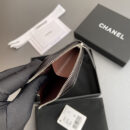 Chanel AP0222零钱包黑色小羊皮银扣免检版