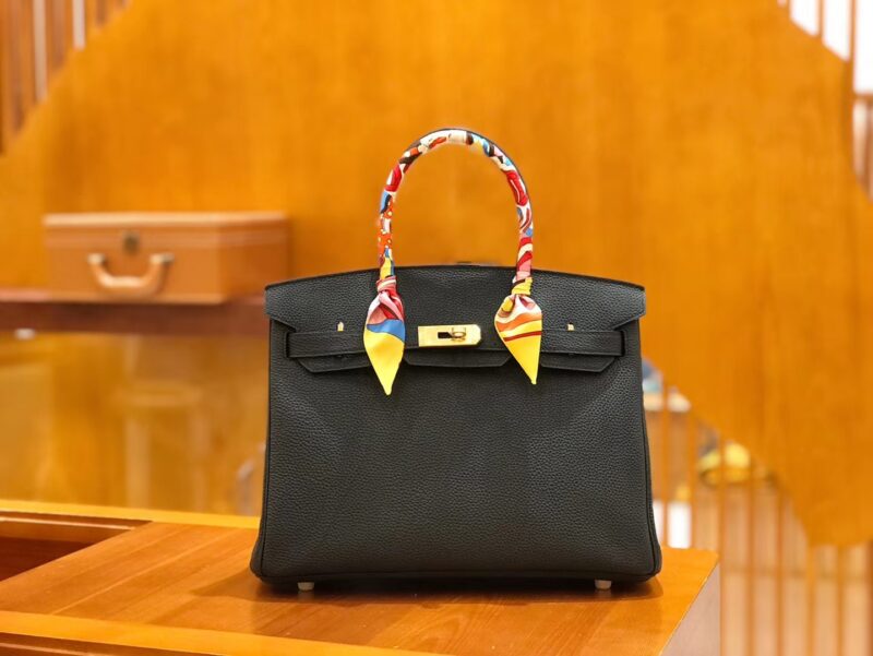 爱马仕 Birkin 30cm 经典黑金 Togo小牛皮 颈纹 金扣 原版蜜蜡线 顶级手工缝制