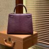 爱马仕 Kelly 25cm 波尔多酒红 仿蜥蜴皮 巨蜥 顶级手工缝制 金扣