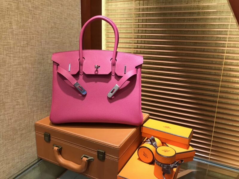 爱马仕 Birkin 30cm ( 铂金包) Togo小牛皮 玉兰粉 原版蜜蜡线 全手工缝制