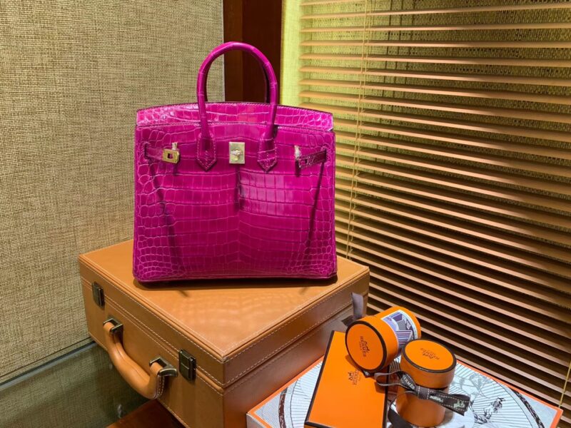 爱马仕 Birkin铂金包 天方夜谭紫 一级皮 尼罗鳄鱼 进口原料 顶级手缝工艺 25cm
